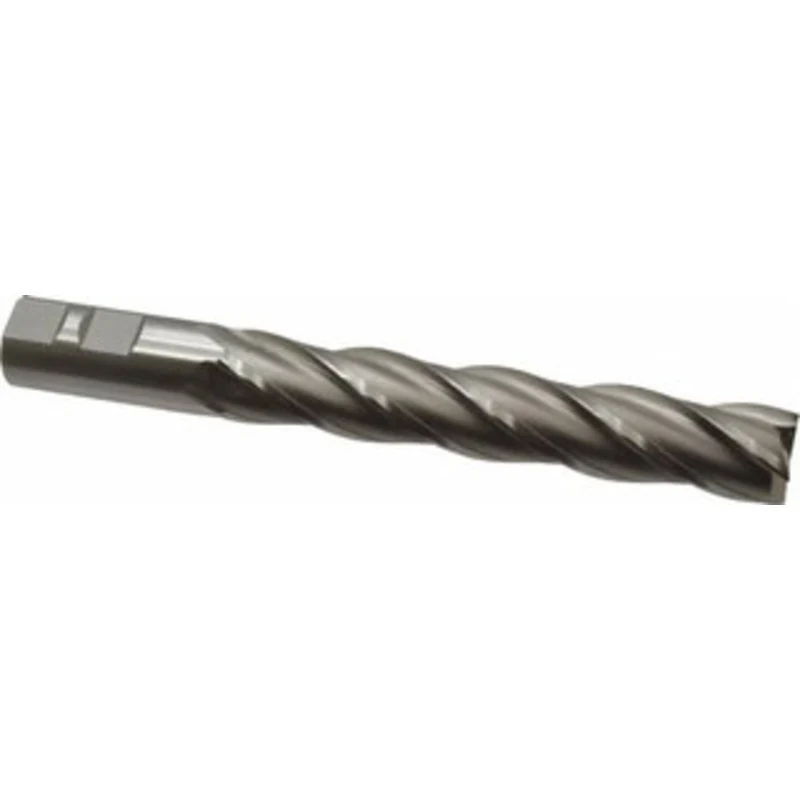 OSG 7/8, 5 LOC, 7/8 Shank Diam, 7-1/4 OAL, 4 Flute, Cobalt Square End Mill Single End, Uncoated, Spiral Flute, 30 Hel...